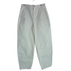 Everlane White Denim Jeans Pants 27 Barrel Utility Cropped
